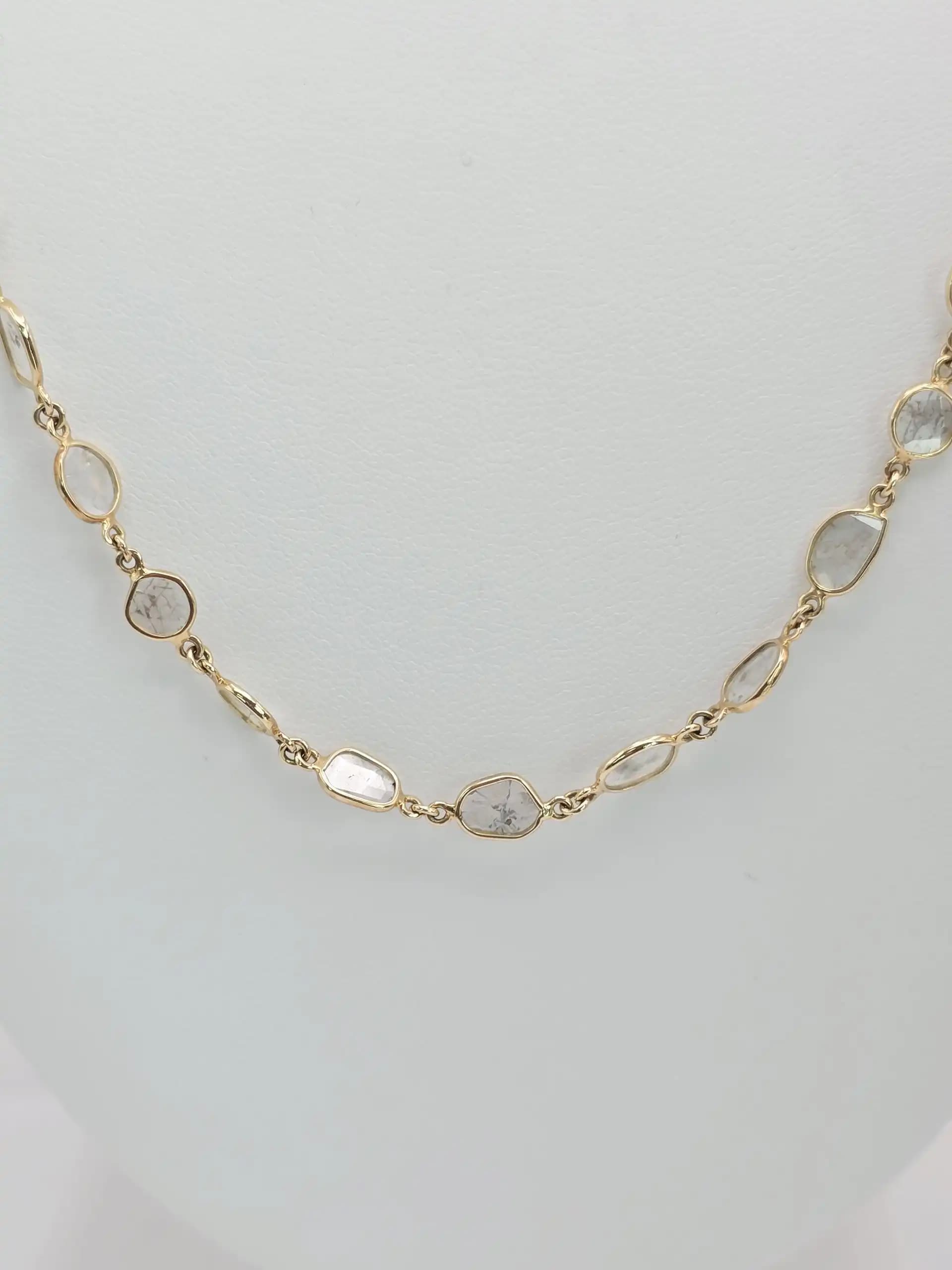 Diamond Slice Chain Station Necklace