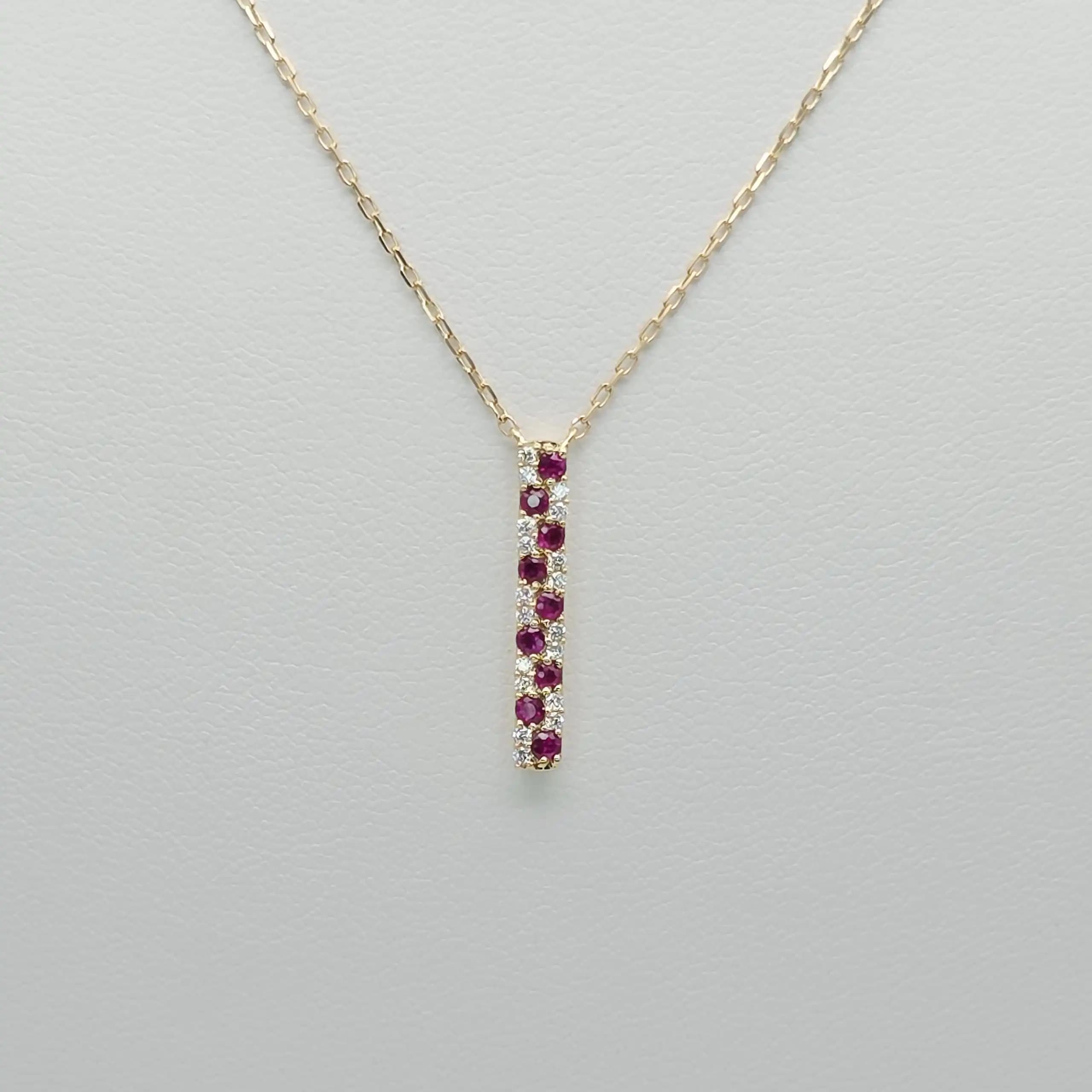 Ruby and Diamond Pendent Necklace