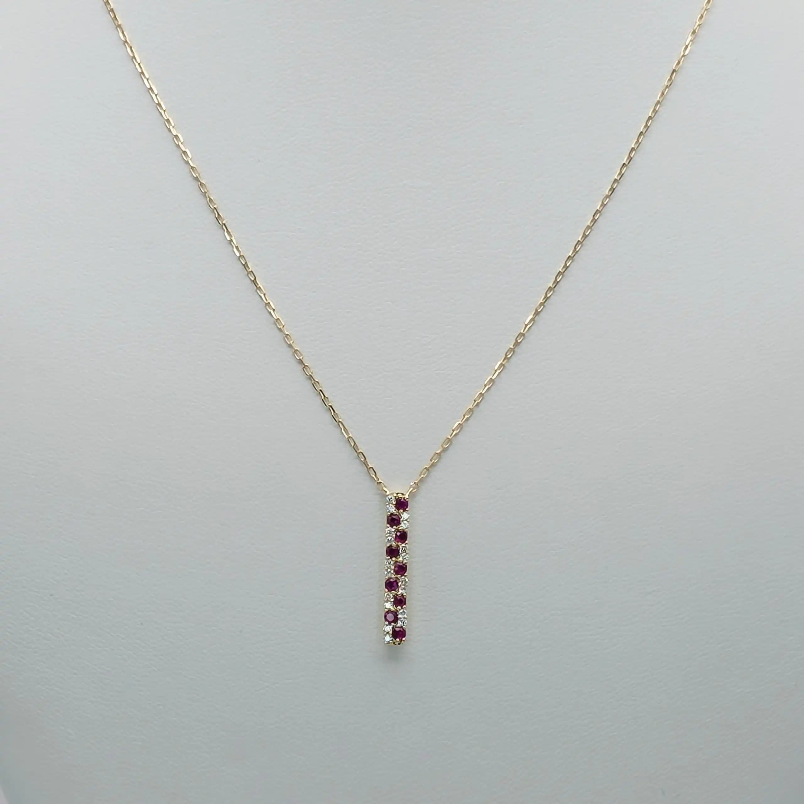 Ruby and Diamond Pendent Necklace