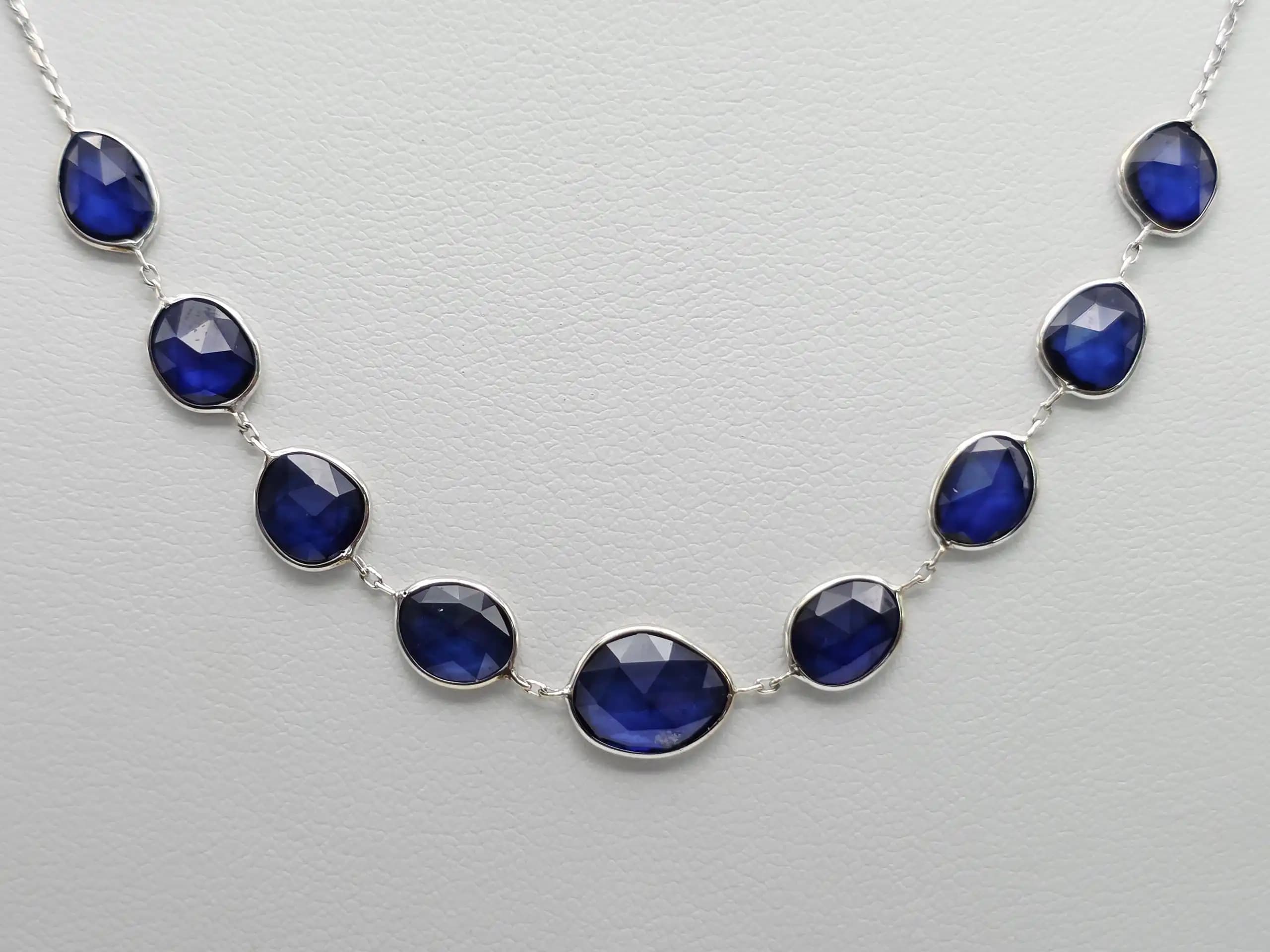 Sapphire Graduated Station Necklace