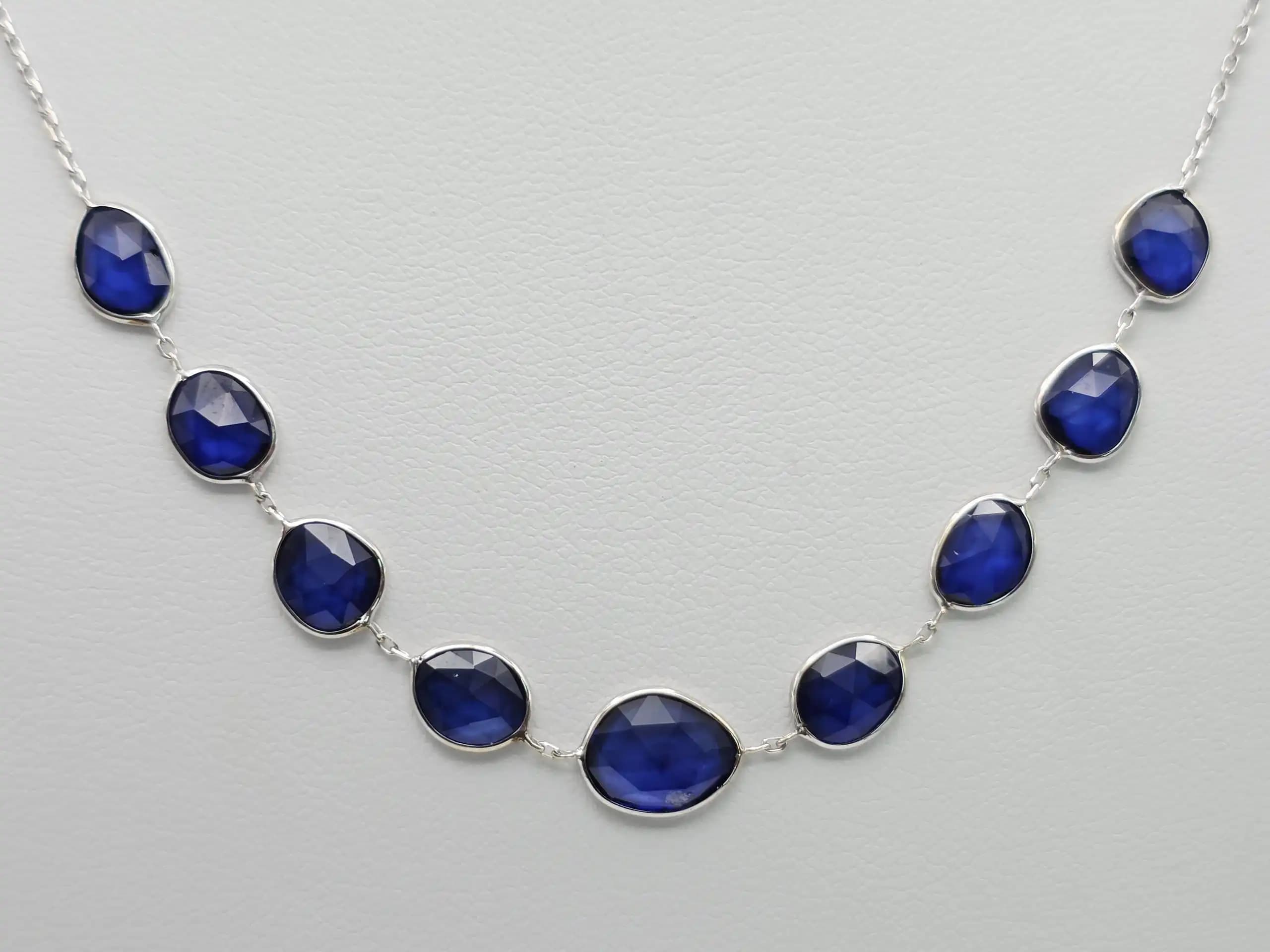 Sapphire Graduated Station Necklace