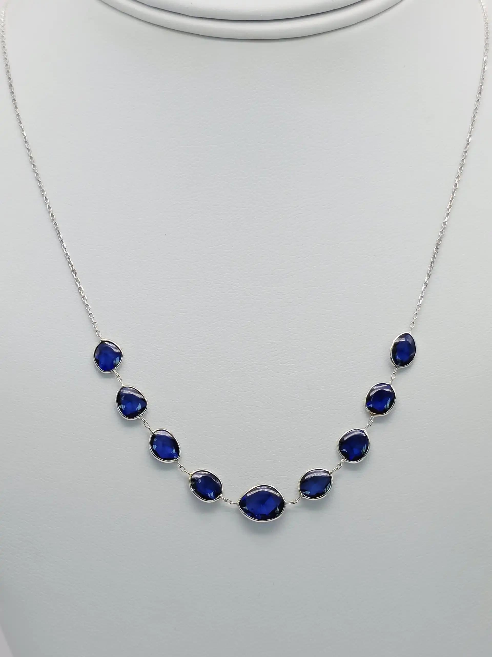Sapphire Graduated Station Necklace