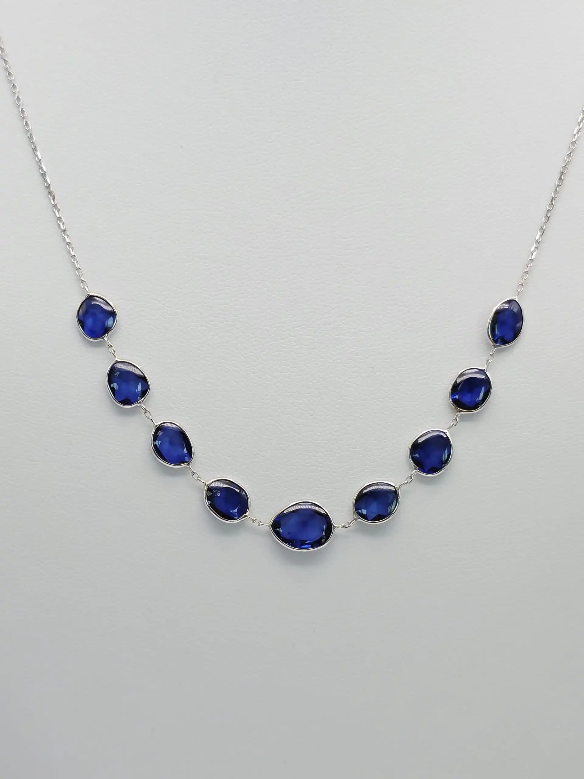 Sapphire Graduated Station Necklace