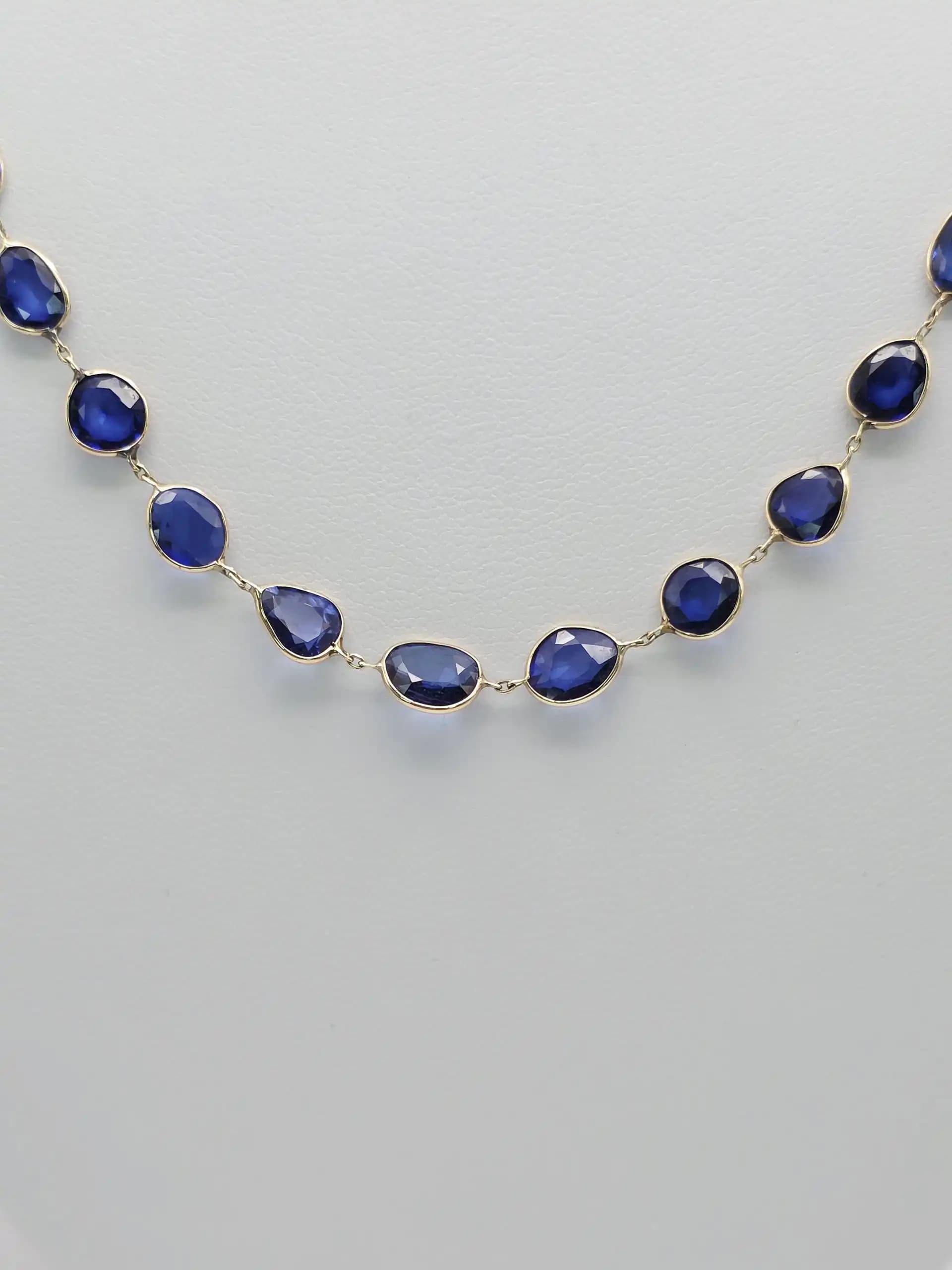 Bezel set Sapphire Slice Necklace