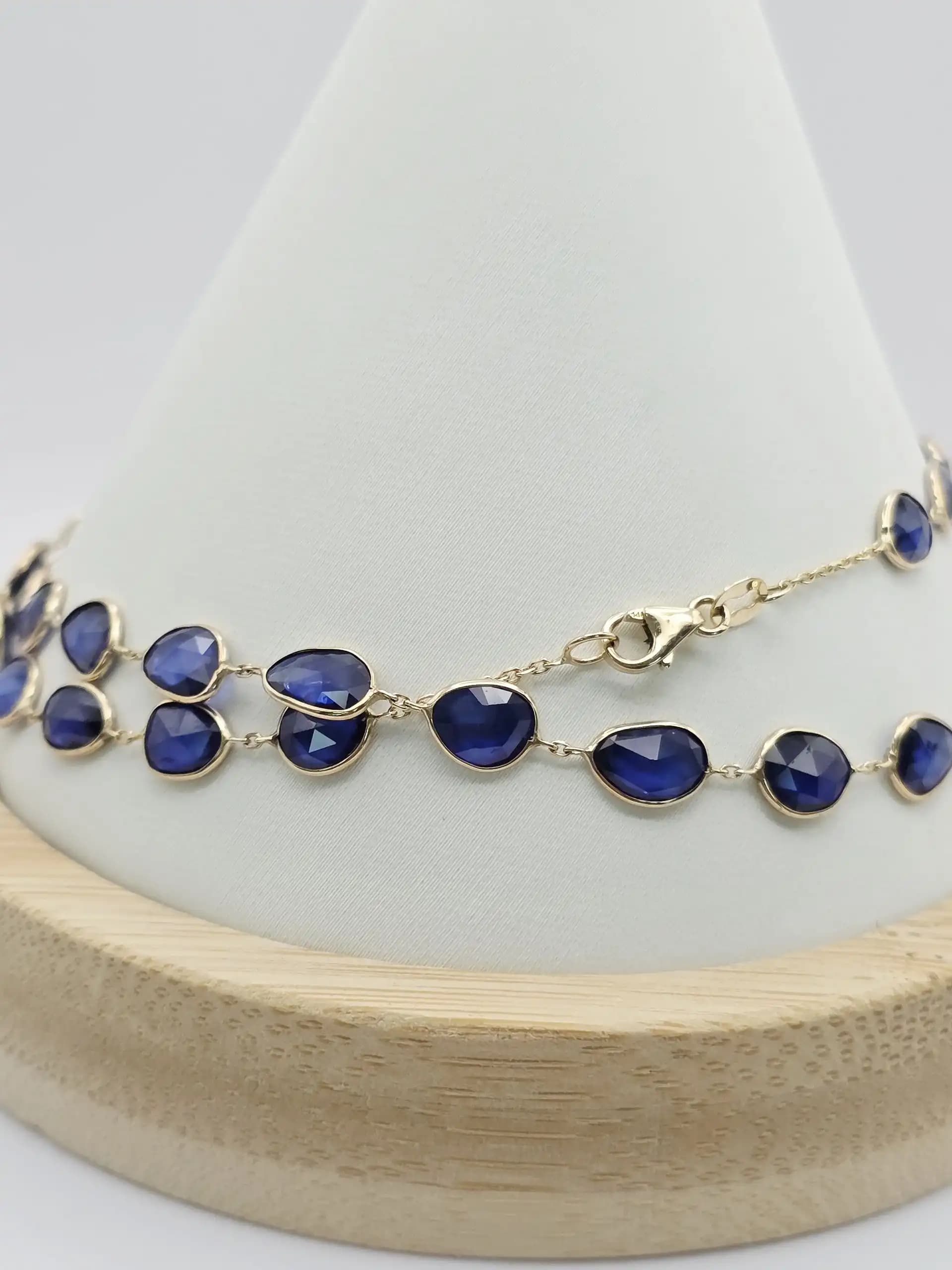 Bezel set Sapphire Slice Necklace