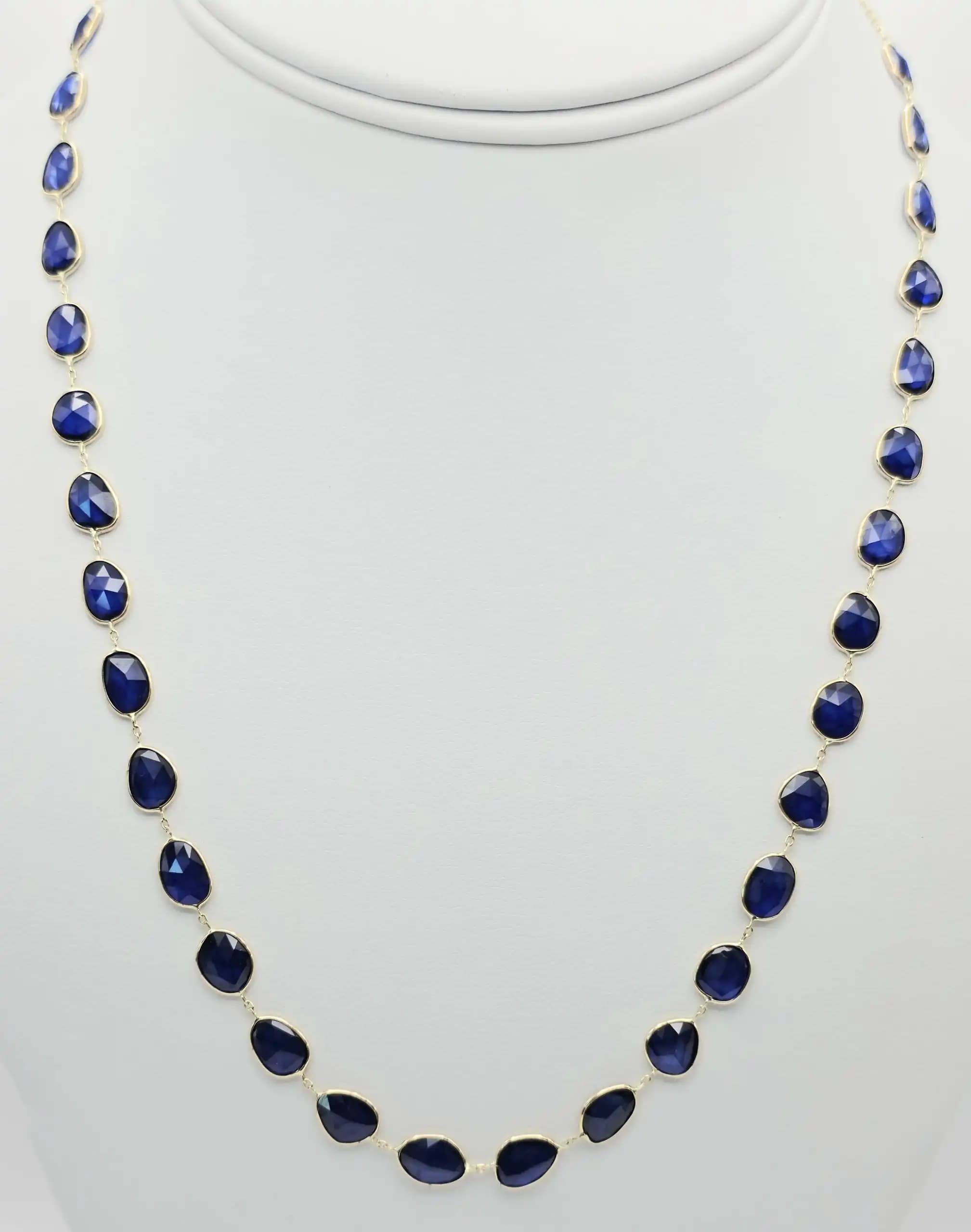 Bezel set Sapphire Slice Necklace