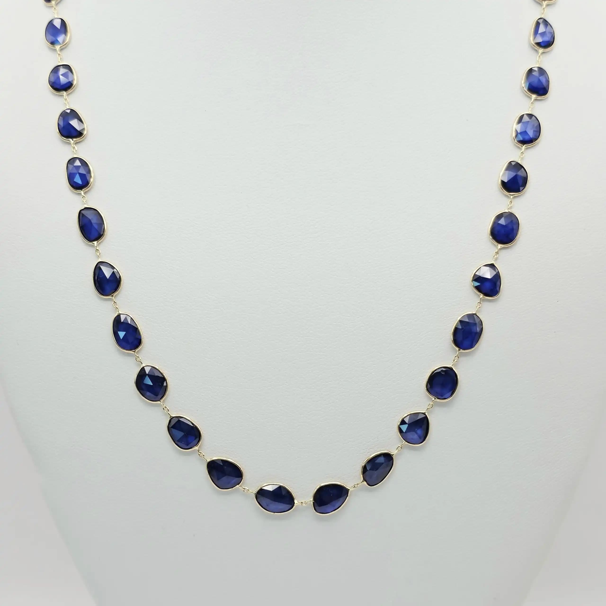Bezel set Sapphire Slice Necklace