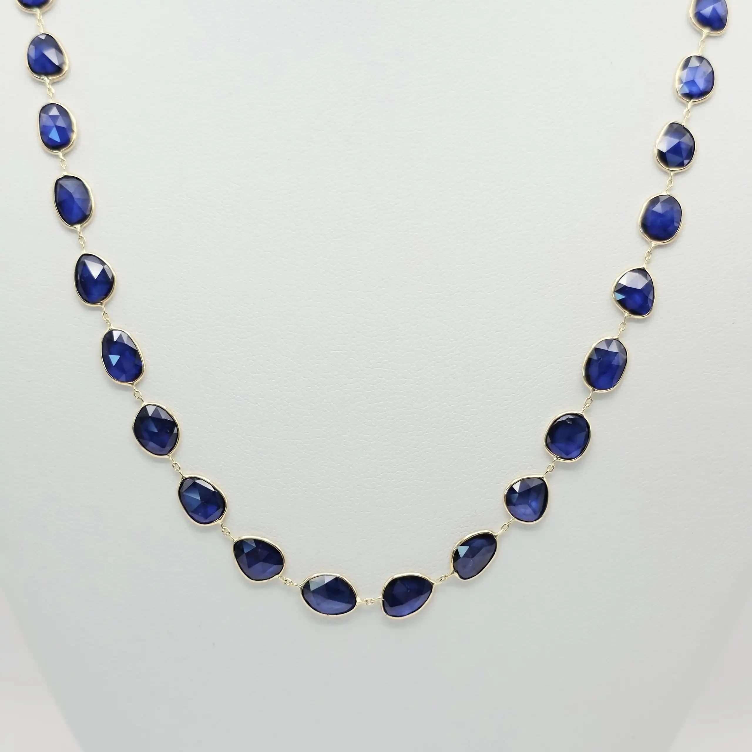 Bezel set Sapphire Slice Necklace