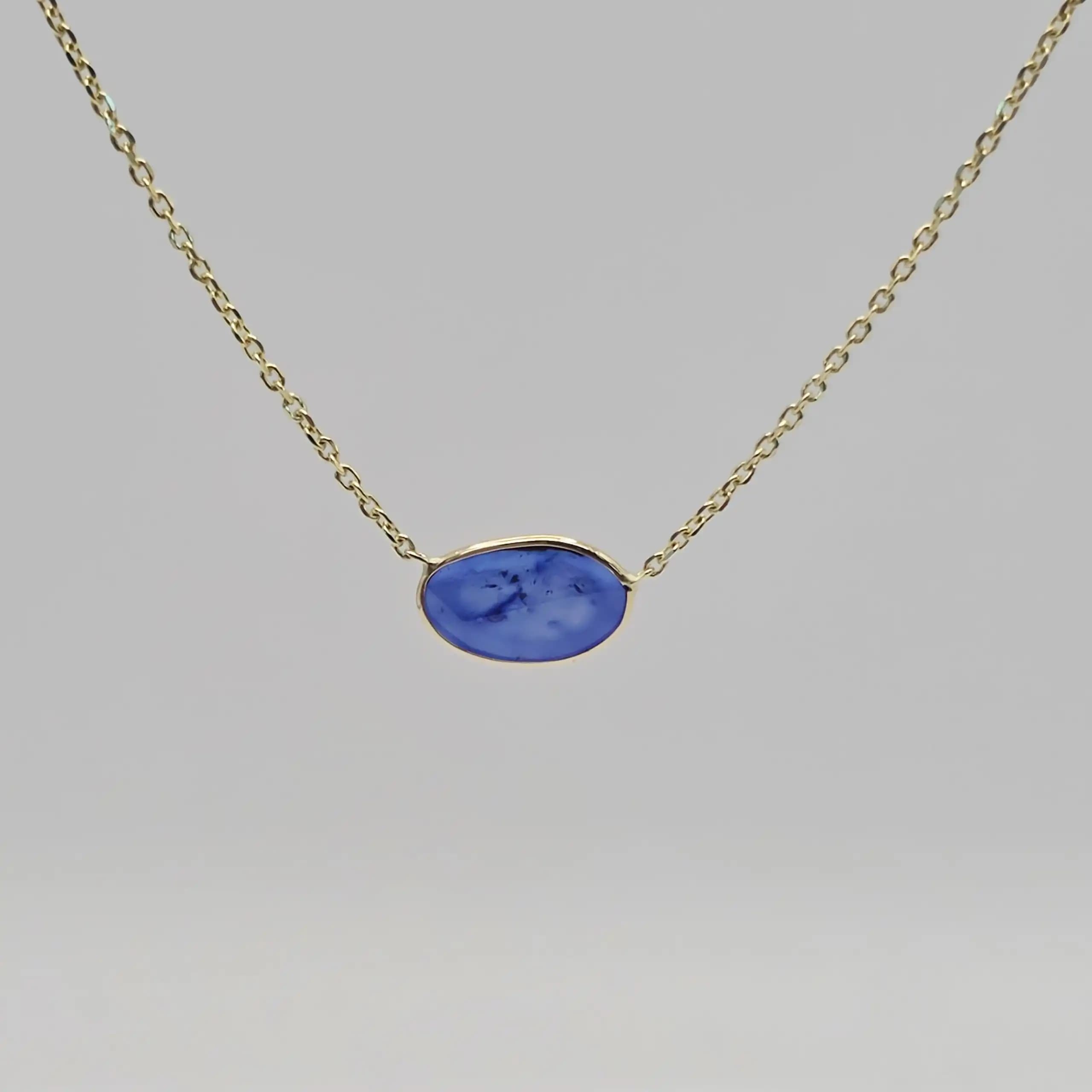 Sapphire Slice Pendent Necklace