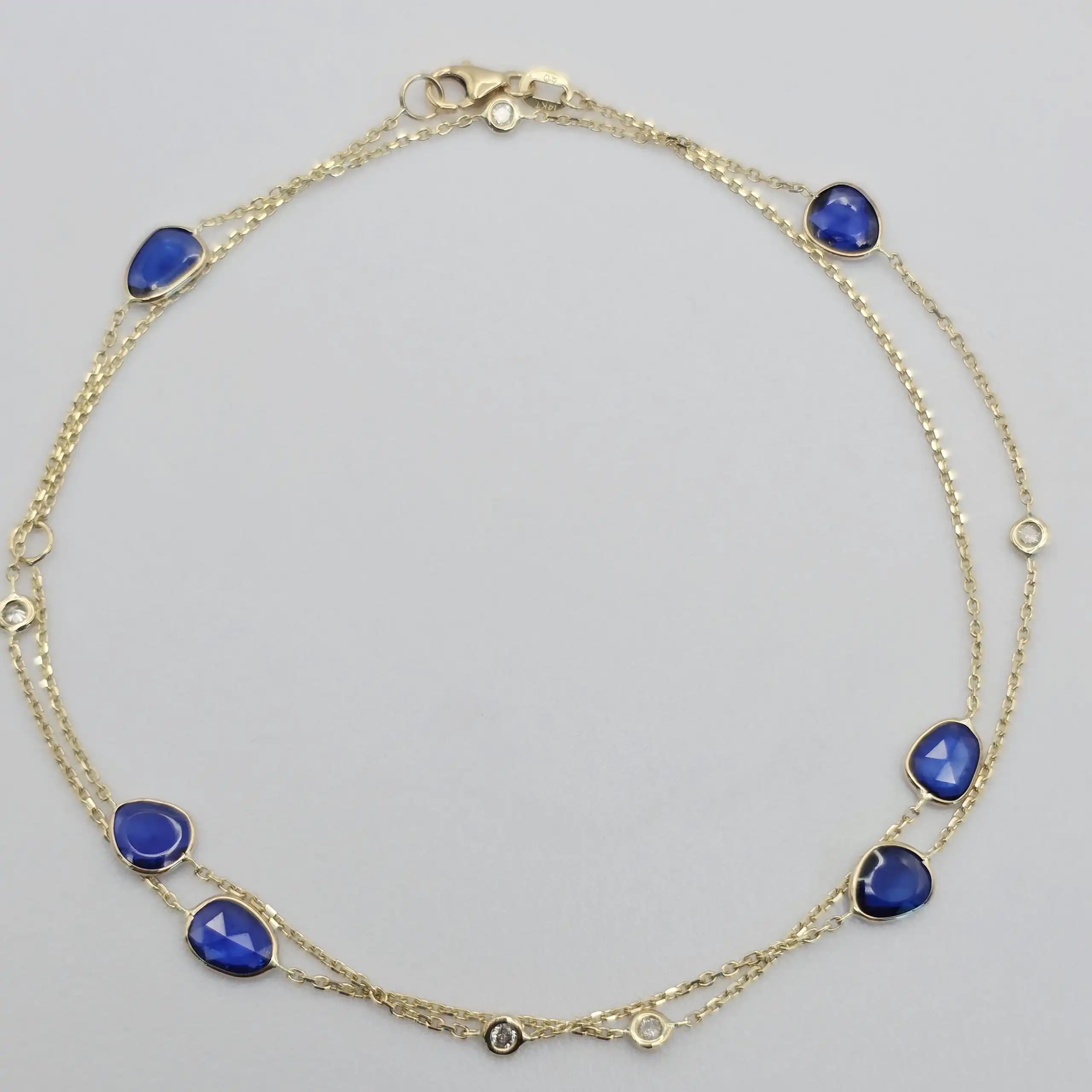 diamond Sapphire station necklace