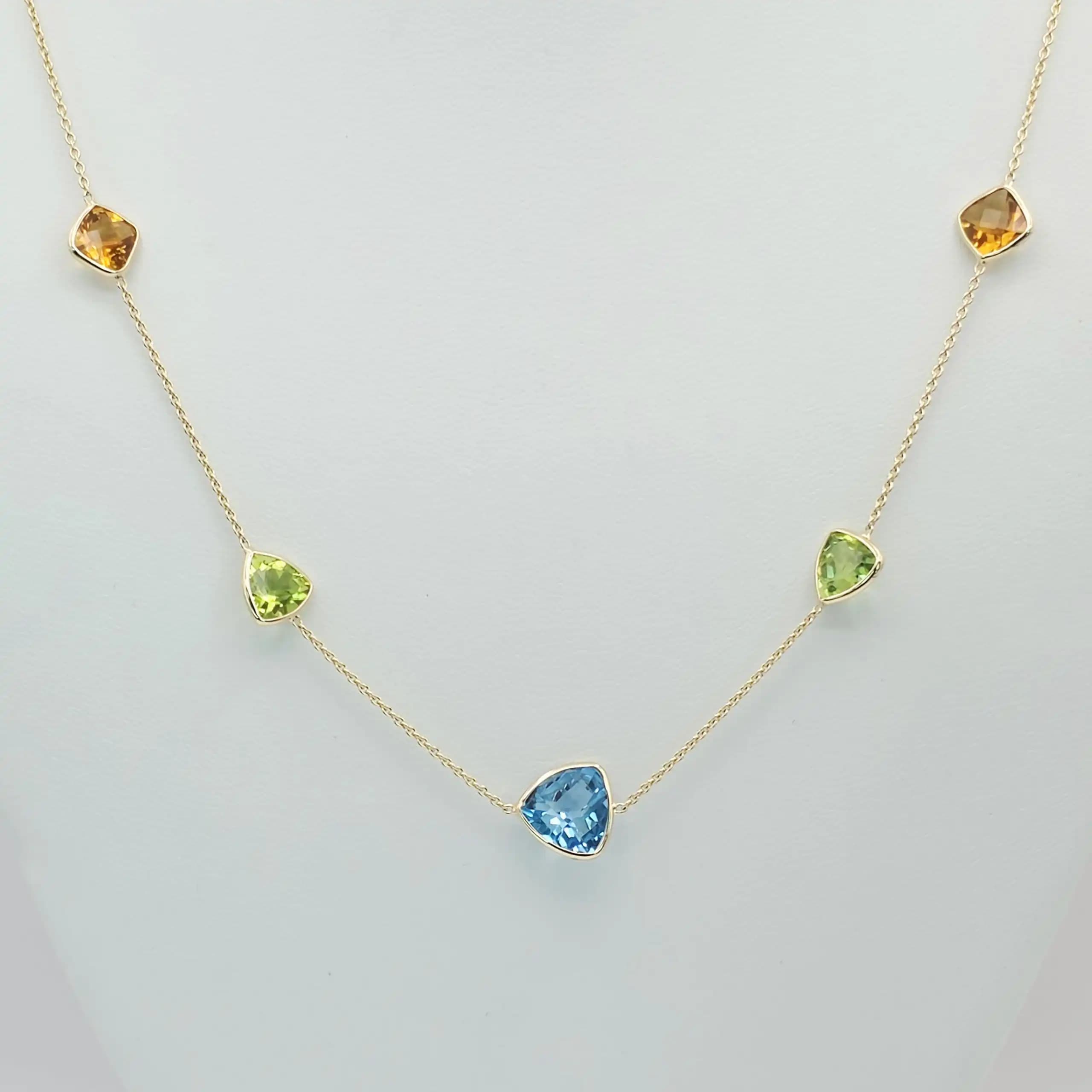 Multi Gemstone Station Necklace