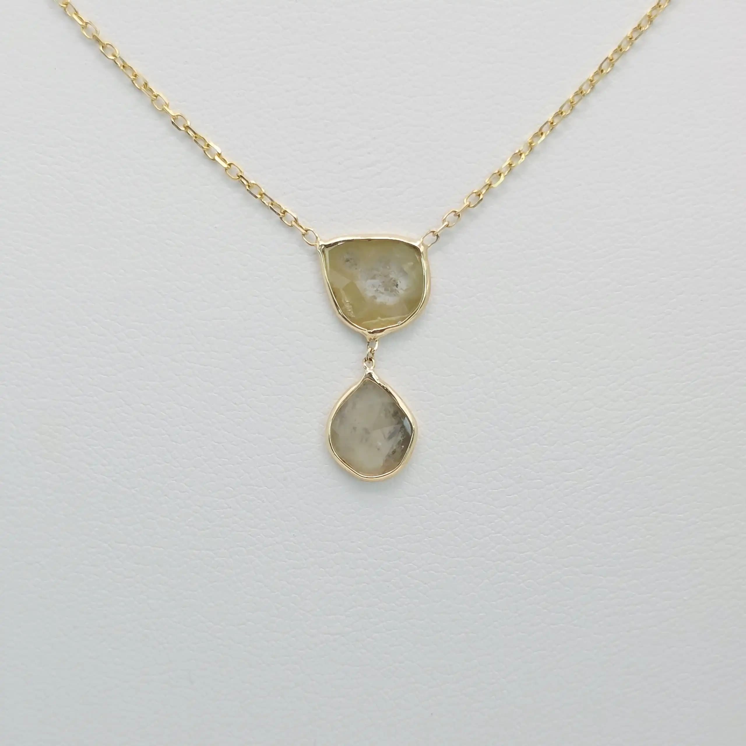 Diamond Slice Pendent Necklace