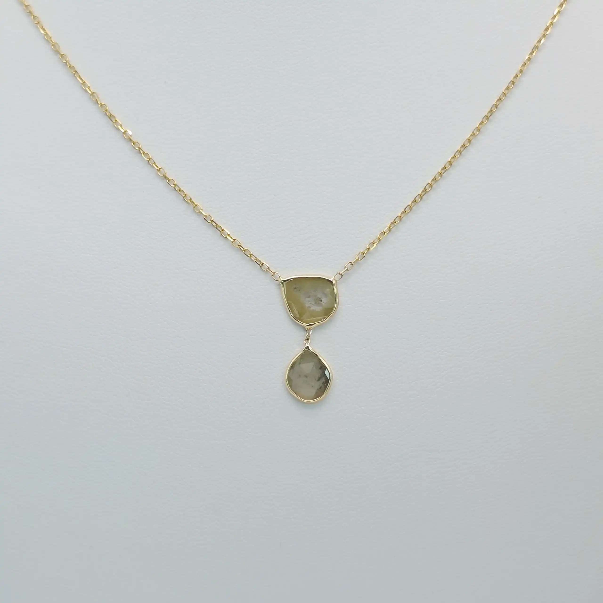 Diamond Slice Pendent Necklace