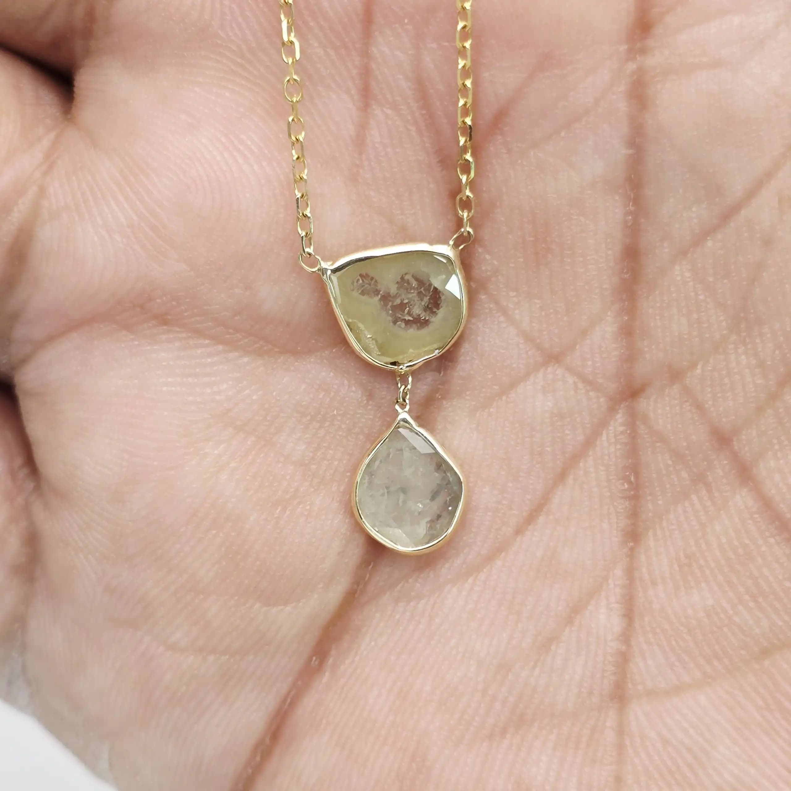 Diamond Slice Pendent Necklace