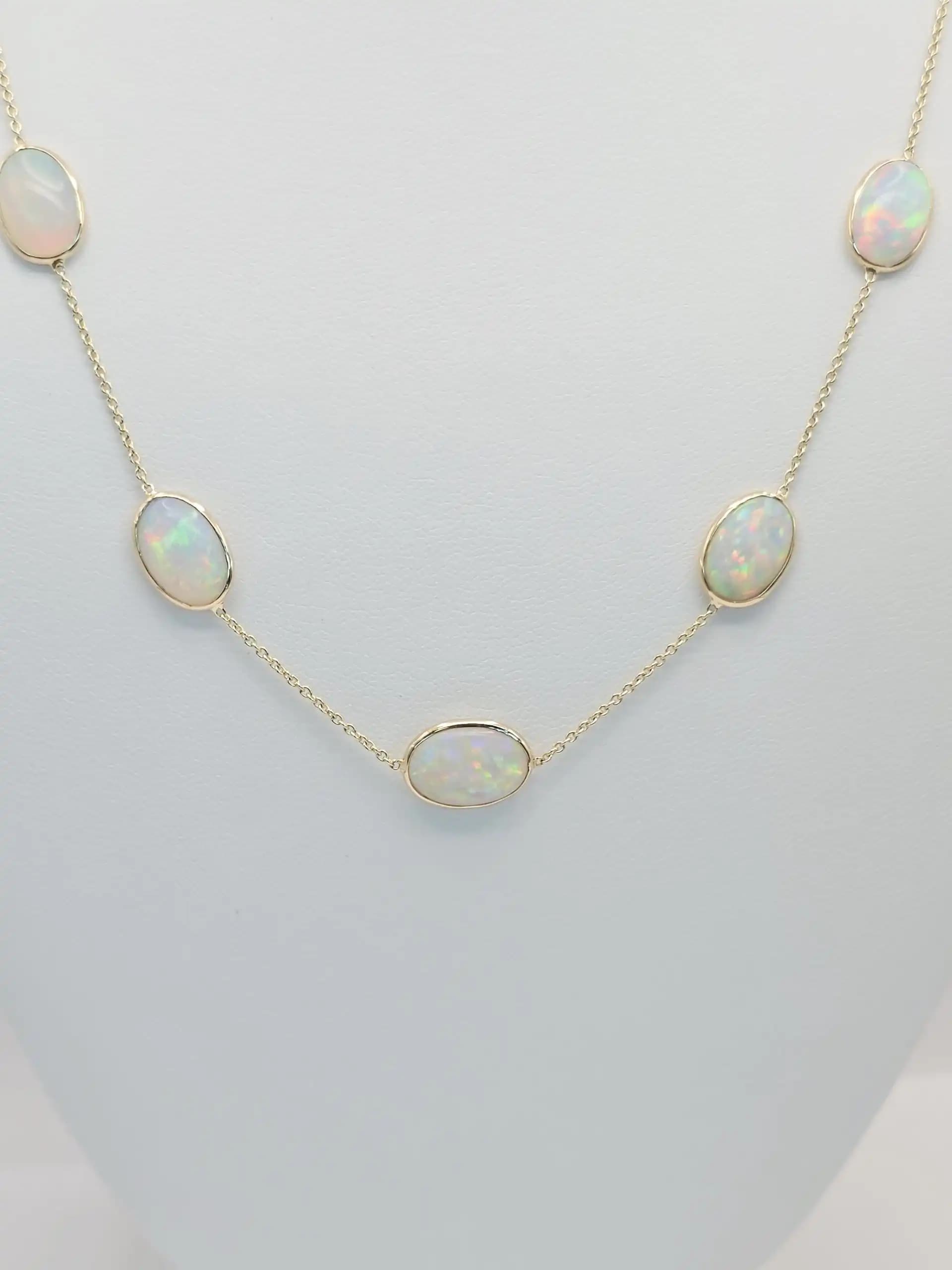 Opal Station Necklace