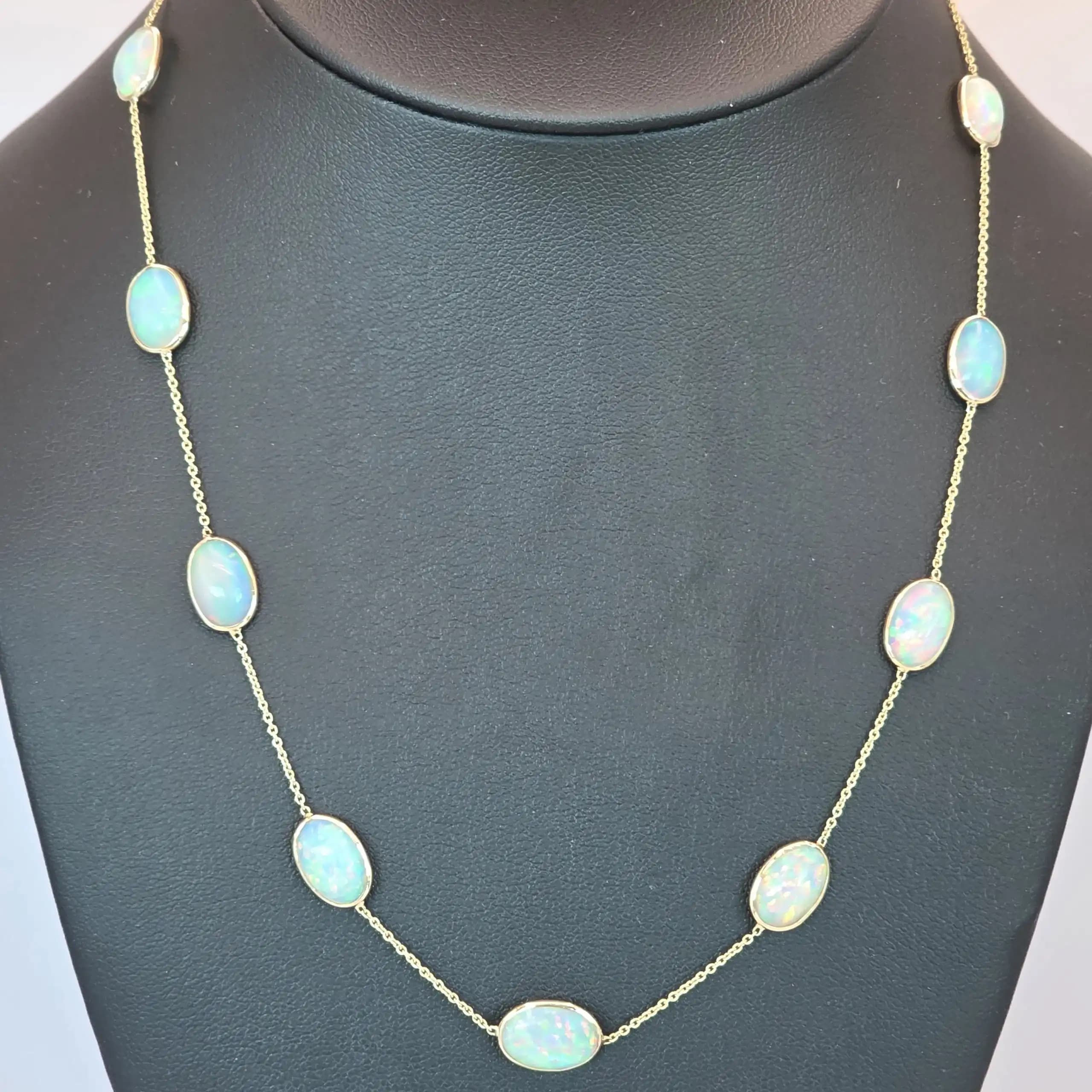 Opal Station Necklace