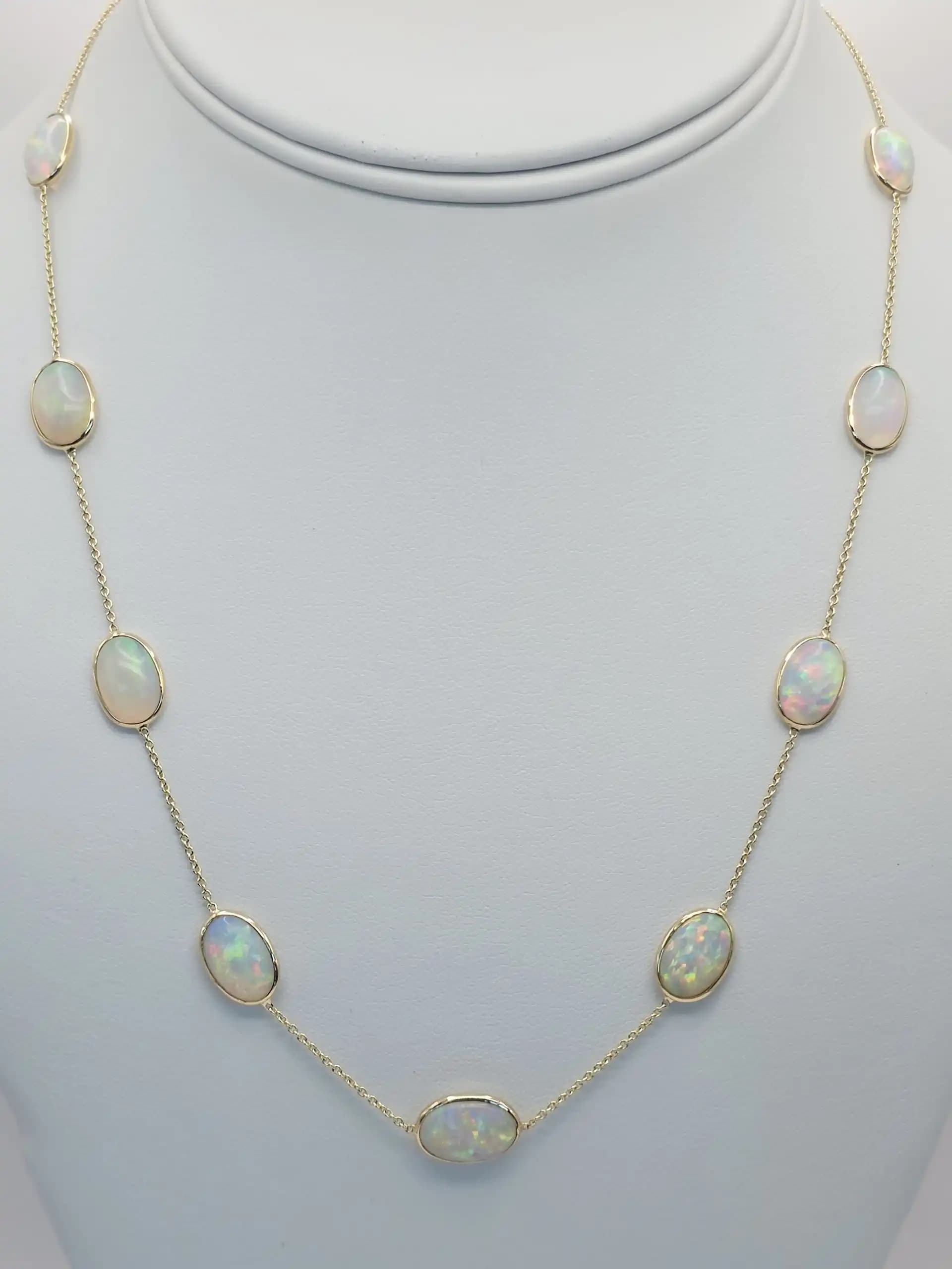 Opal Station Necklace