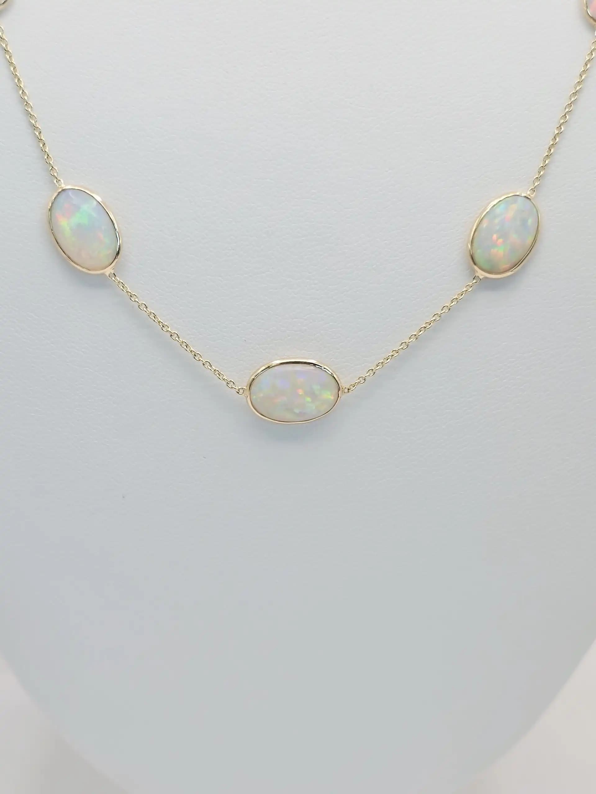 Opal Station Necklace
