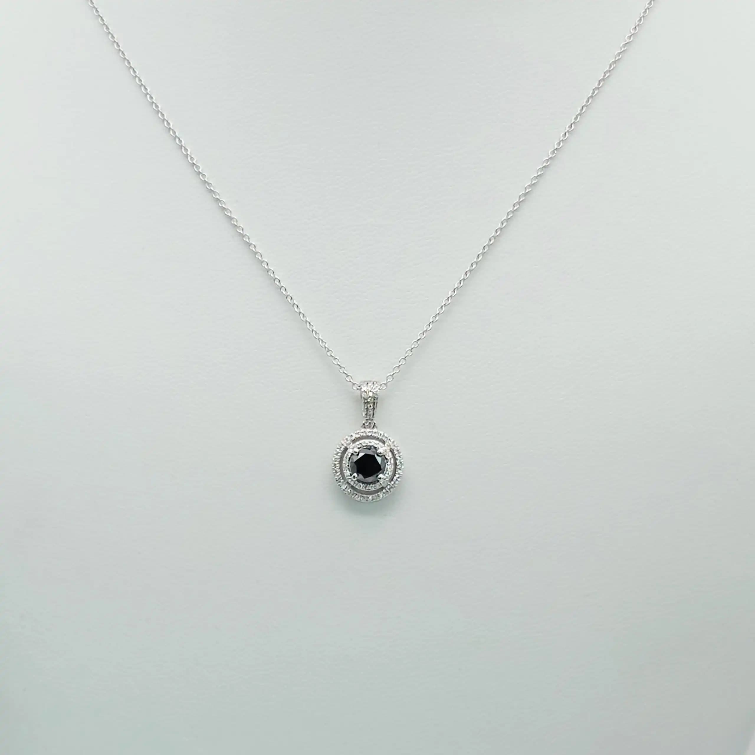 Black Diamond Double Holo Pendent Necklace