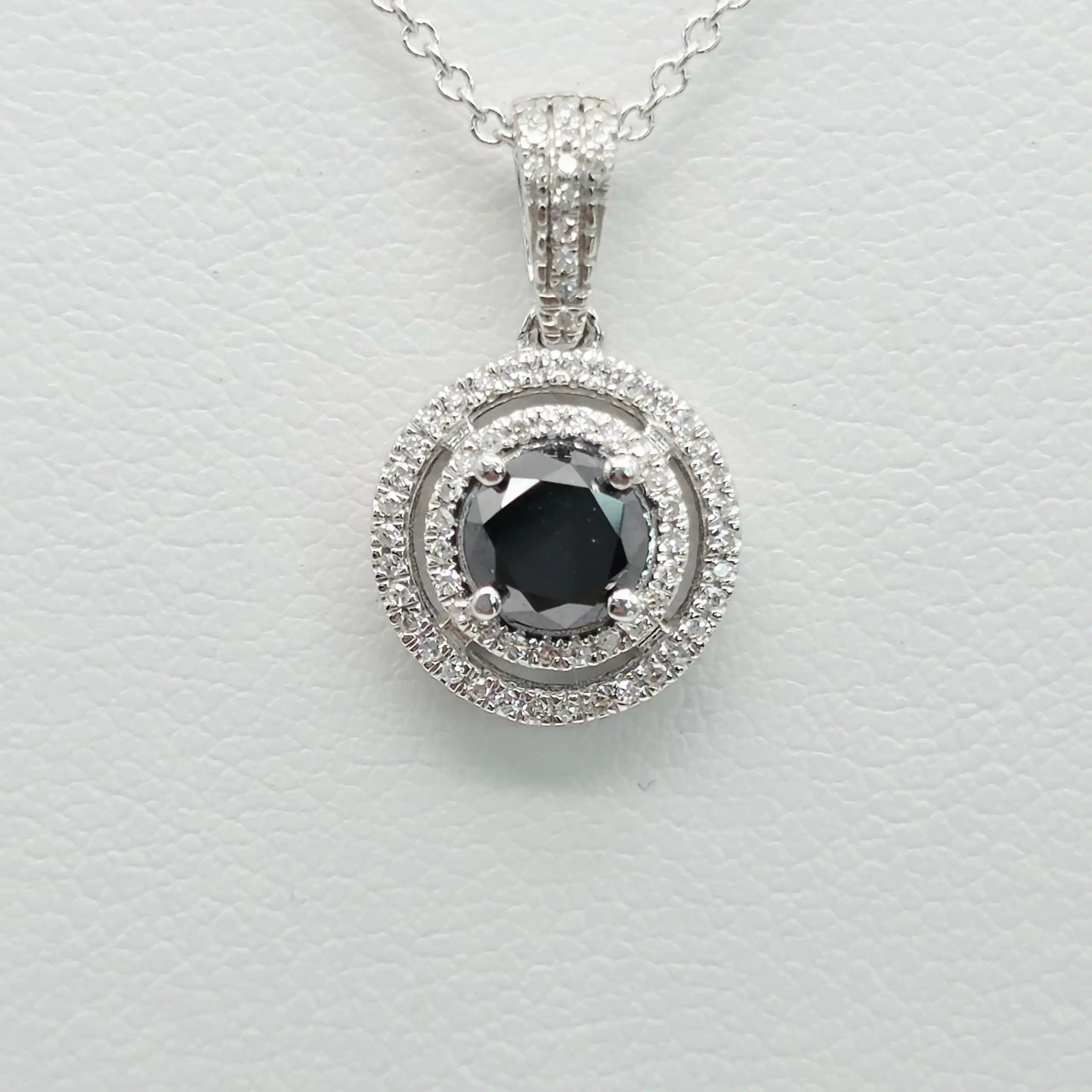 Black Diamond Double Holo Pendent Necklace
