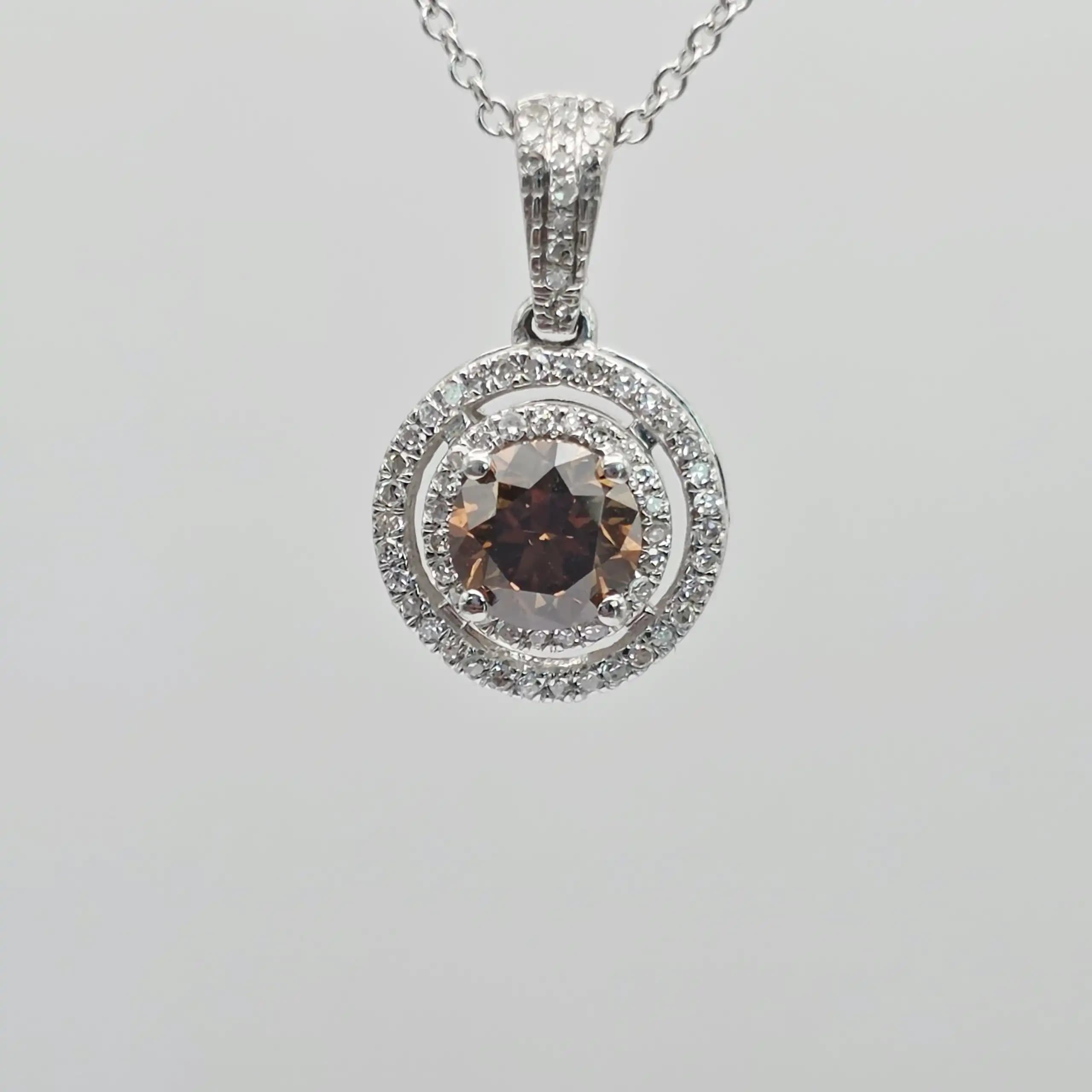 Red Diamond Double Holo Pendent Necklace