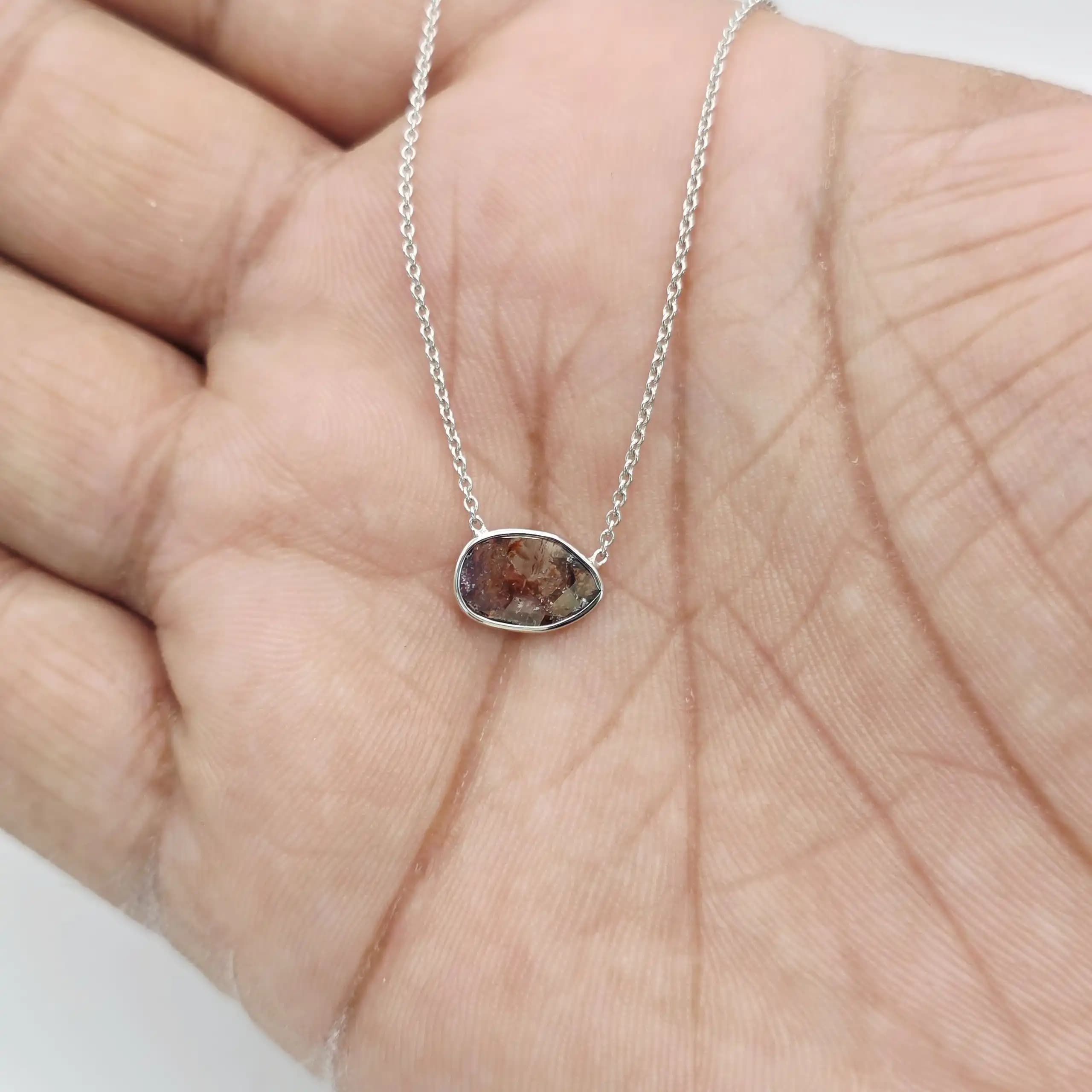 Diamond Slice Pendent Necklace