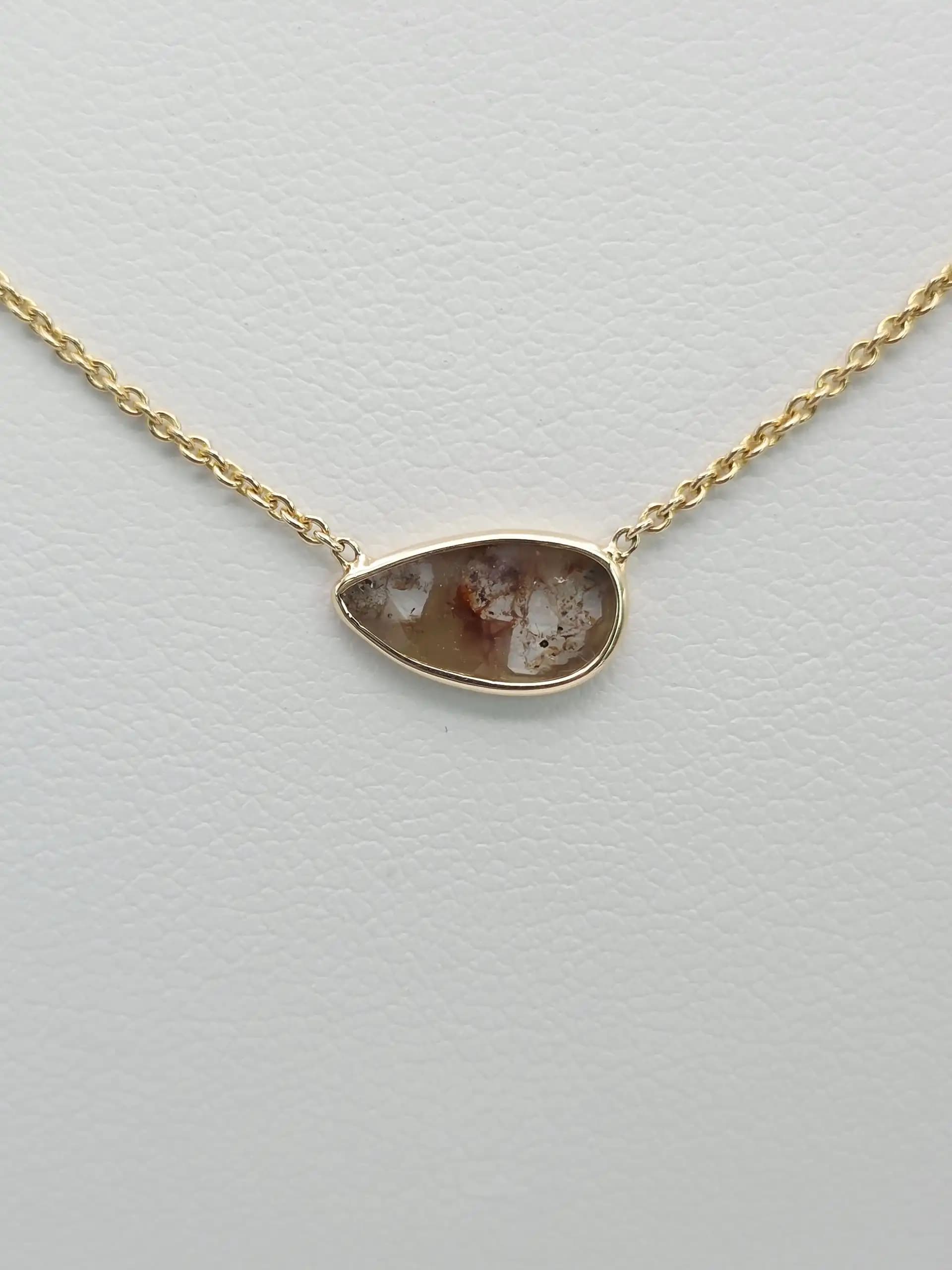 Diamond Slice Pendent Necklace