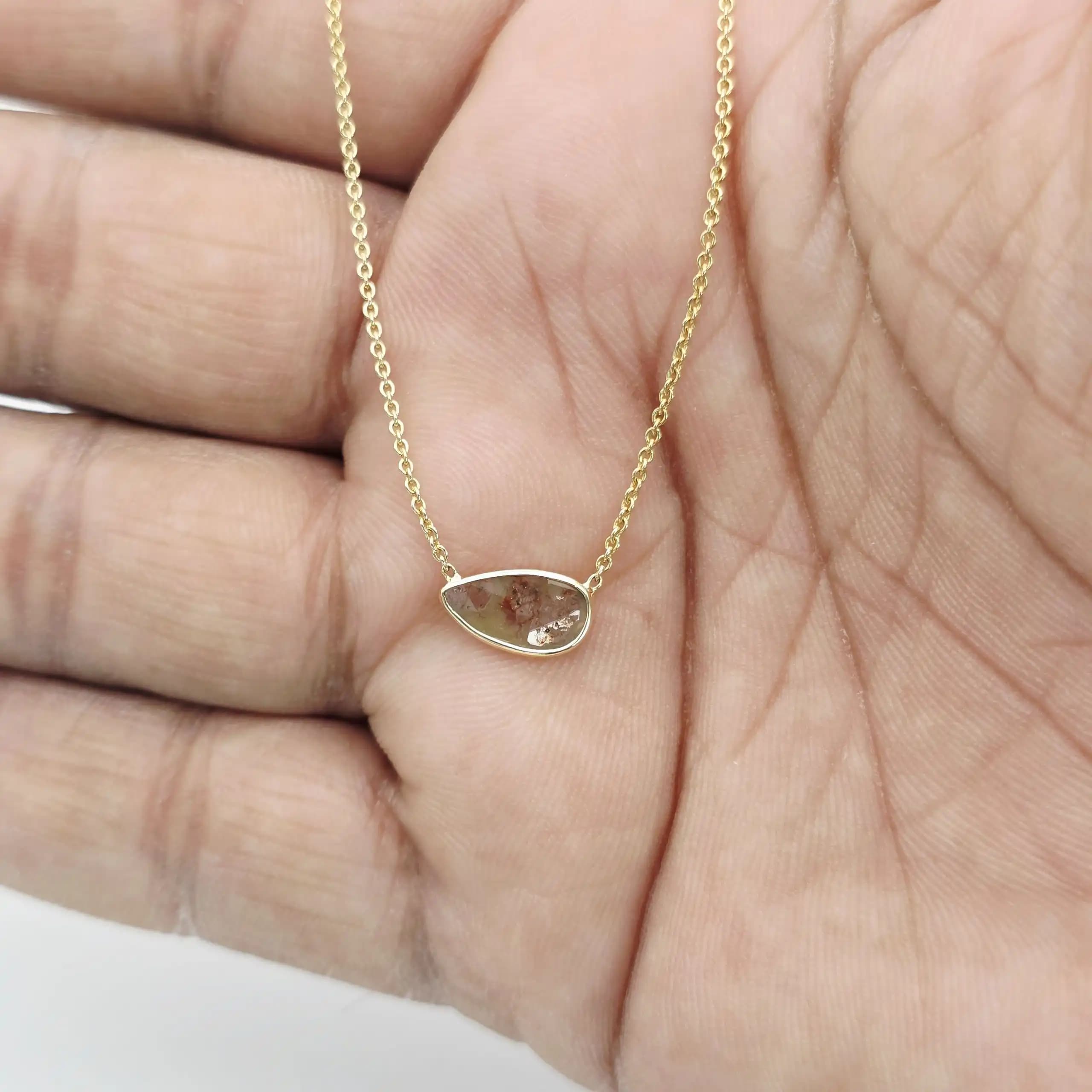 Diamond Slice Pendent Necklace