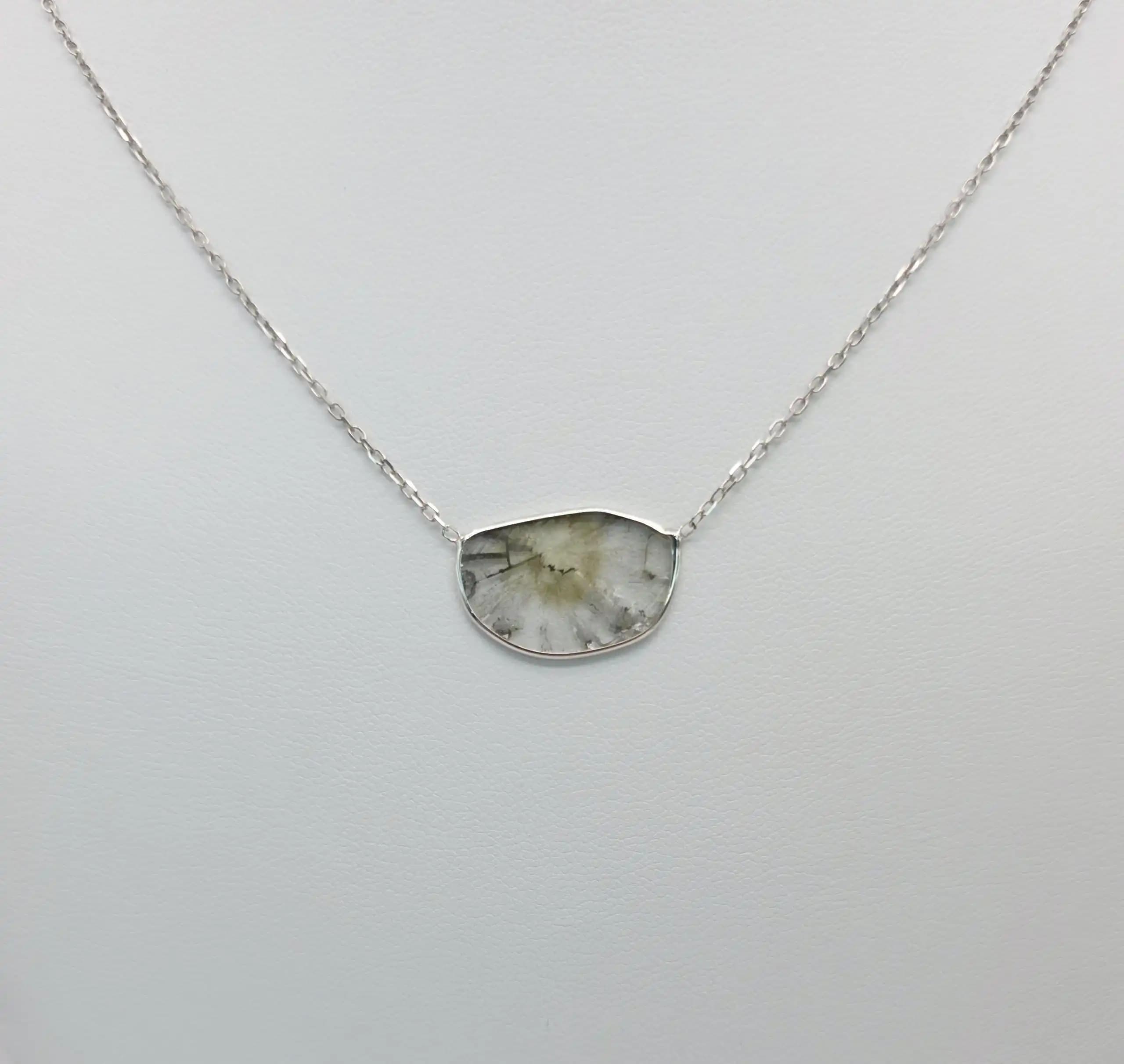 Diamond Slice Pendent Necklace