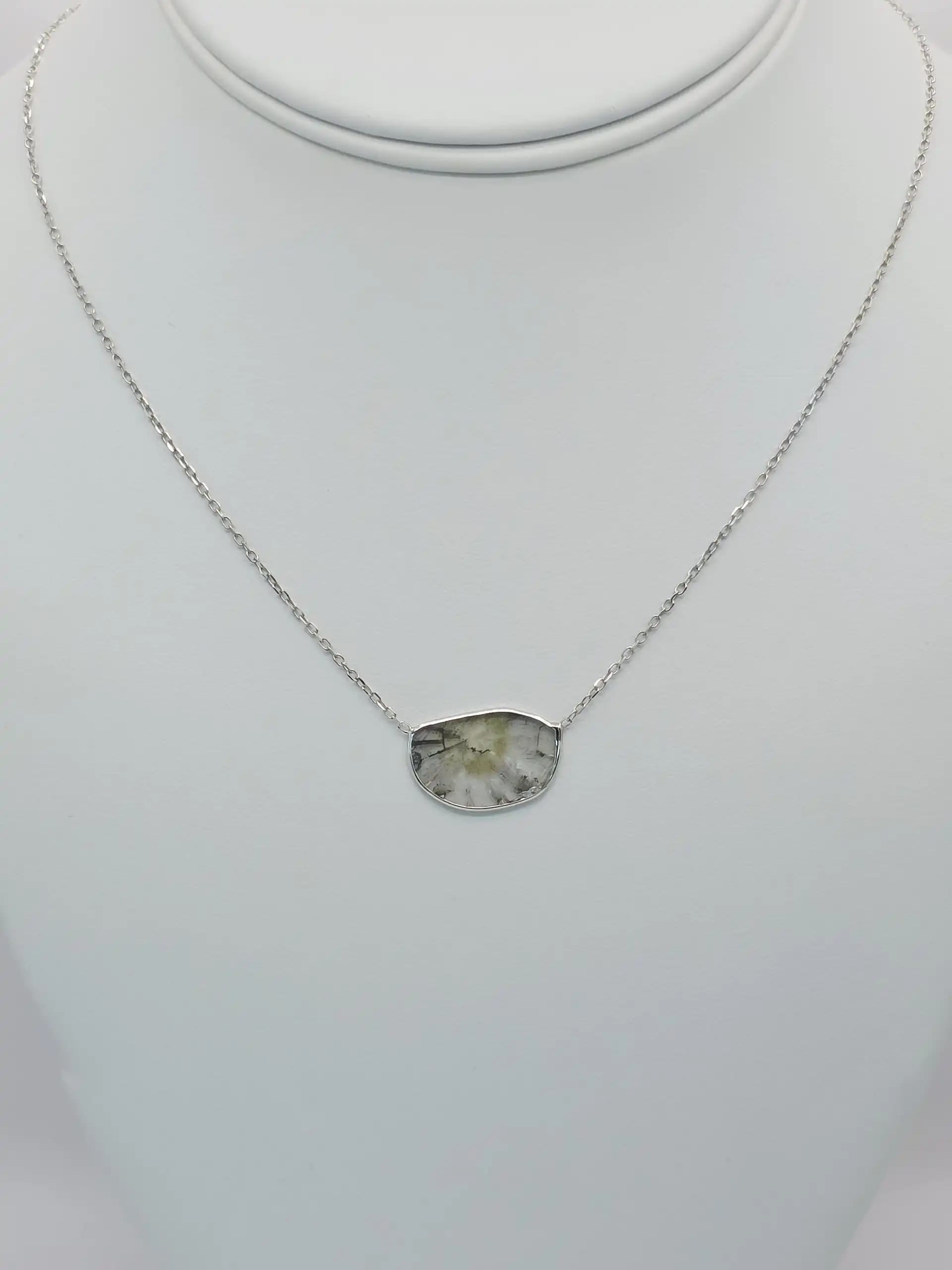 1.70 cts natural diamond slice pendant necklace in 14K white gold