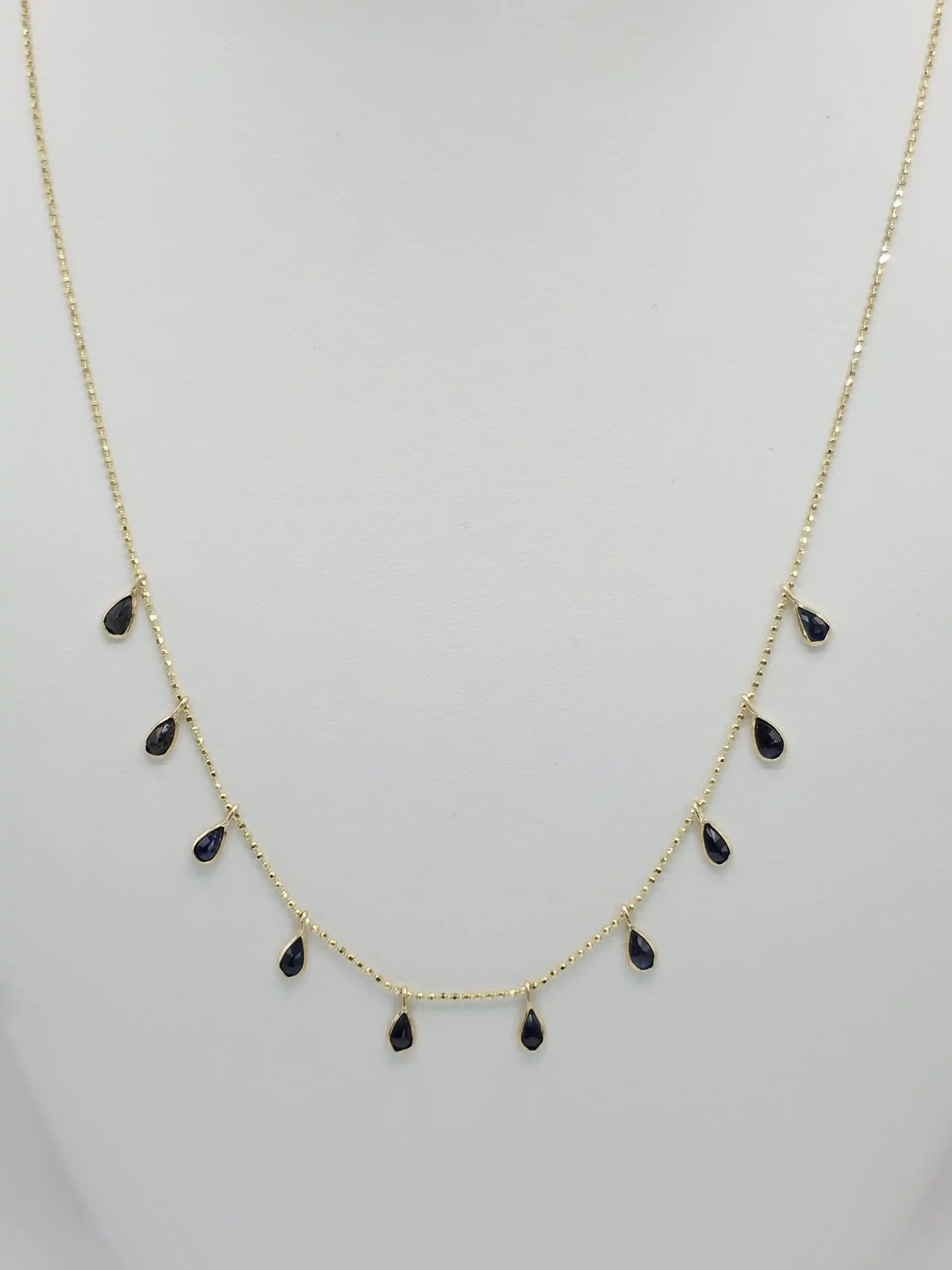 Blue Sapphire Dangle Necklace