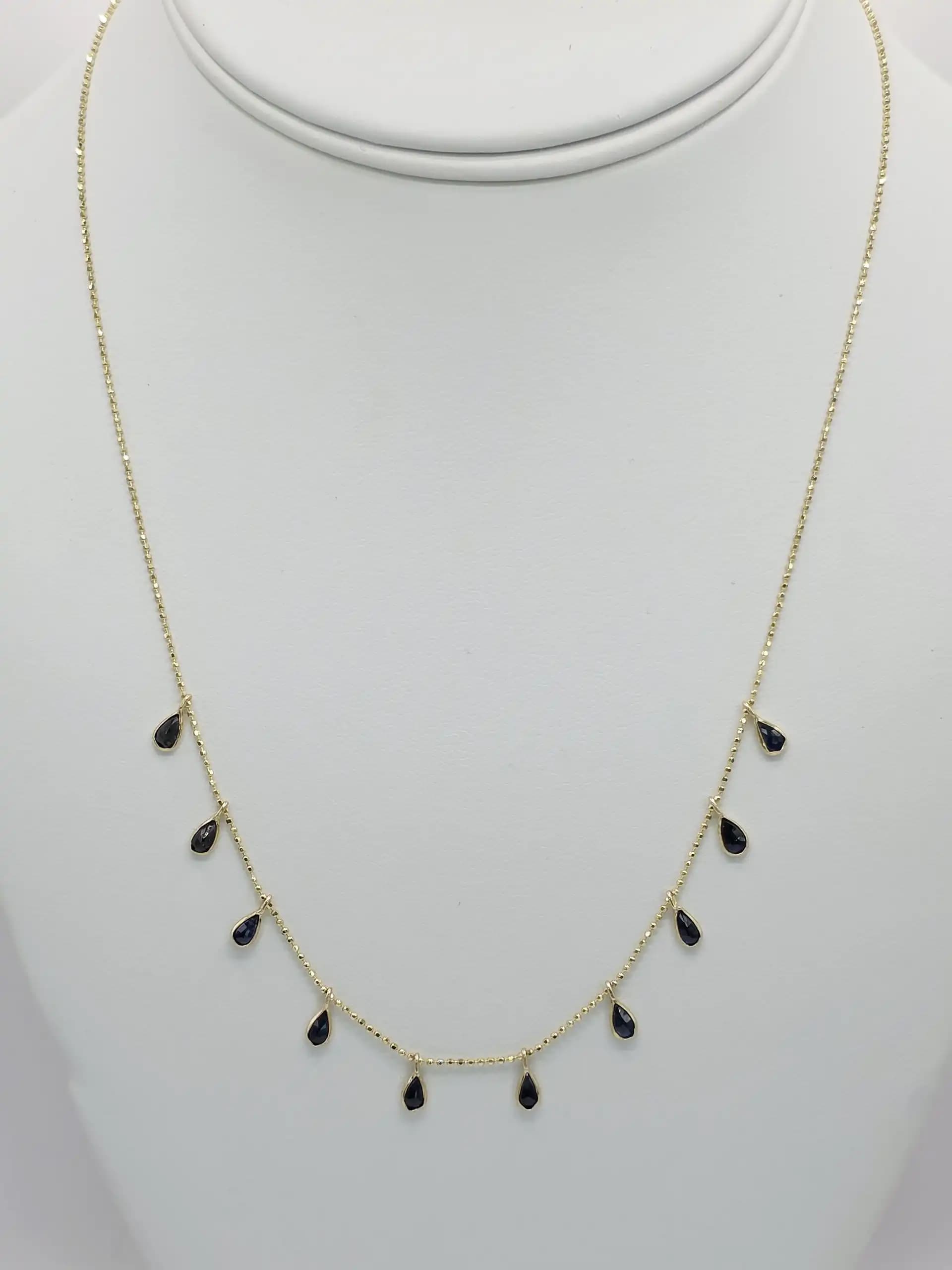 Blue Sapphire Dangle Necklace