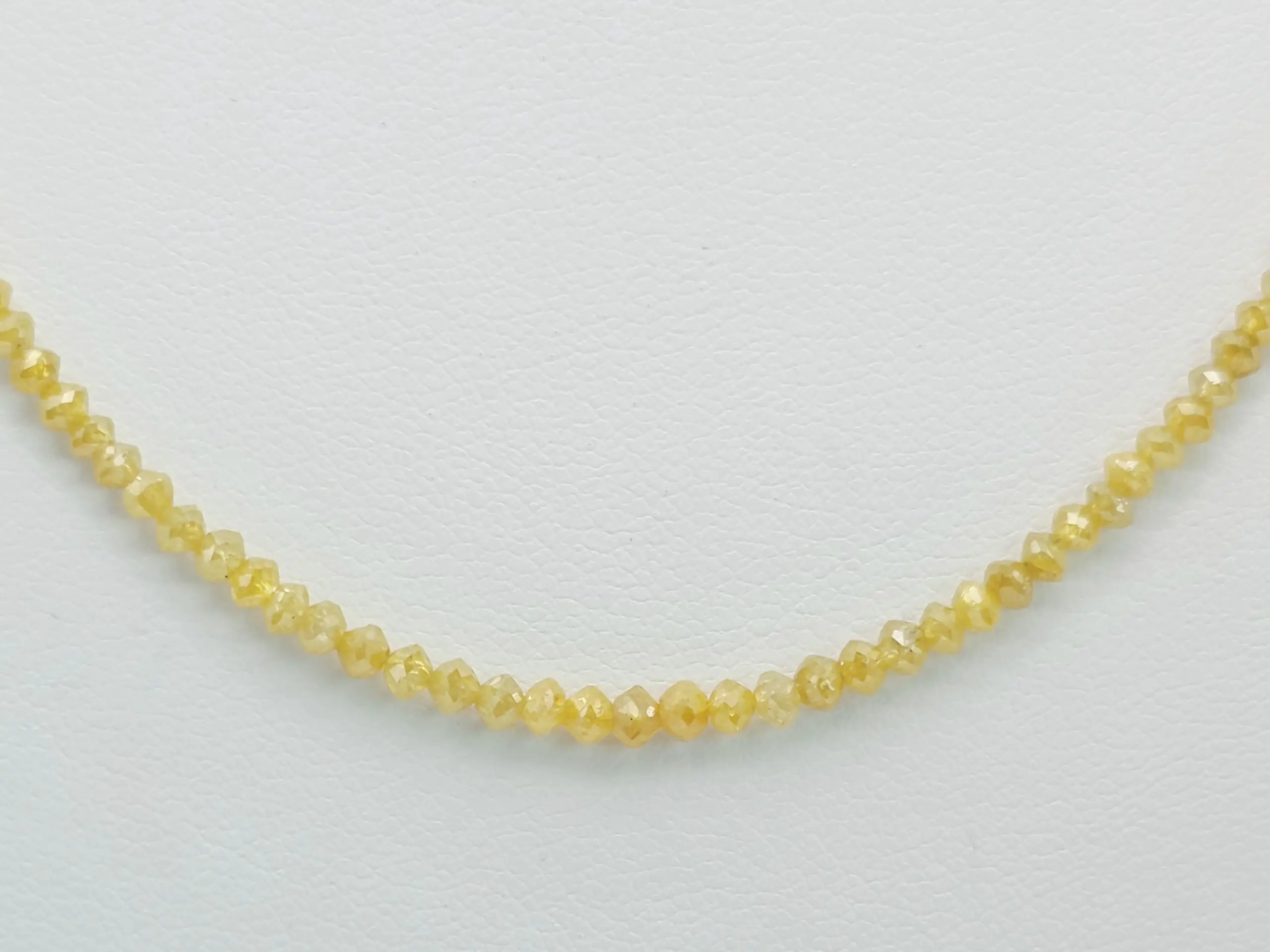 18.55 cts faceted natural yellow diamond bead necklace in 14K yellow gold